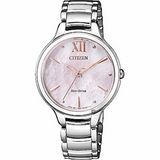 CITIZEN EM0558-81Y ECO-DRIVE SILVER STAINLESS STEEL WOMEN'S WATCH - H2 Hub Watches