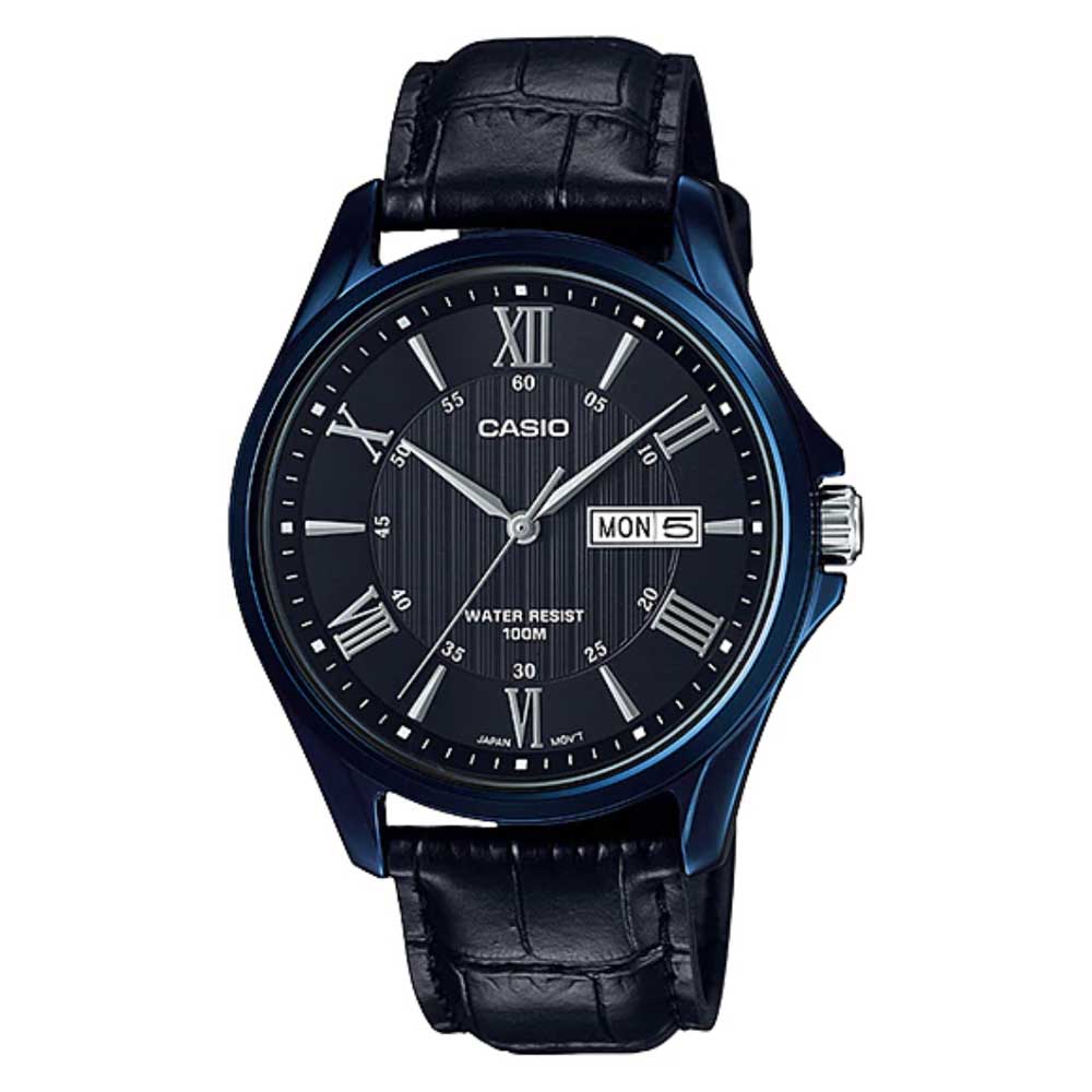 CASIO GENERAL MTP-1384BUL-1AVDF BLUE LEATHER MEN'S WATCH - H2 Hub Watches