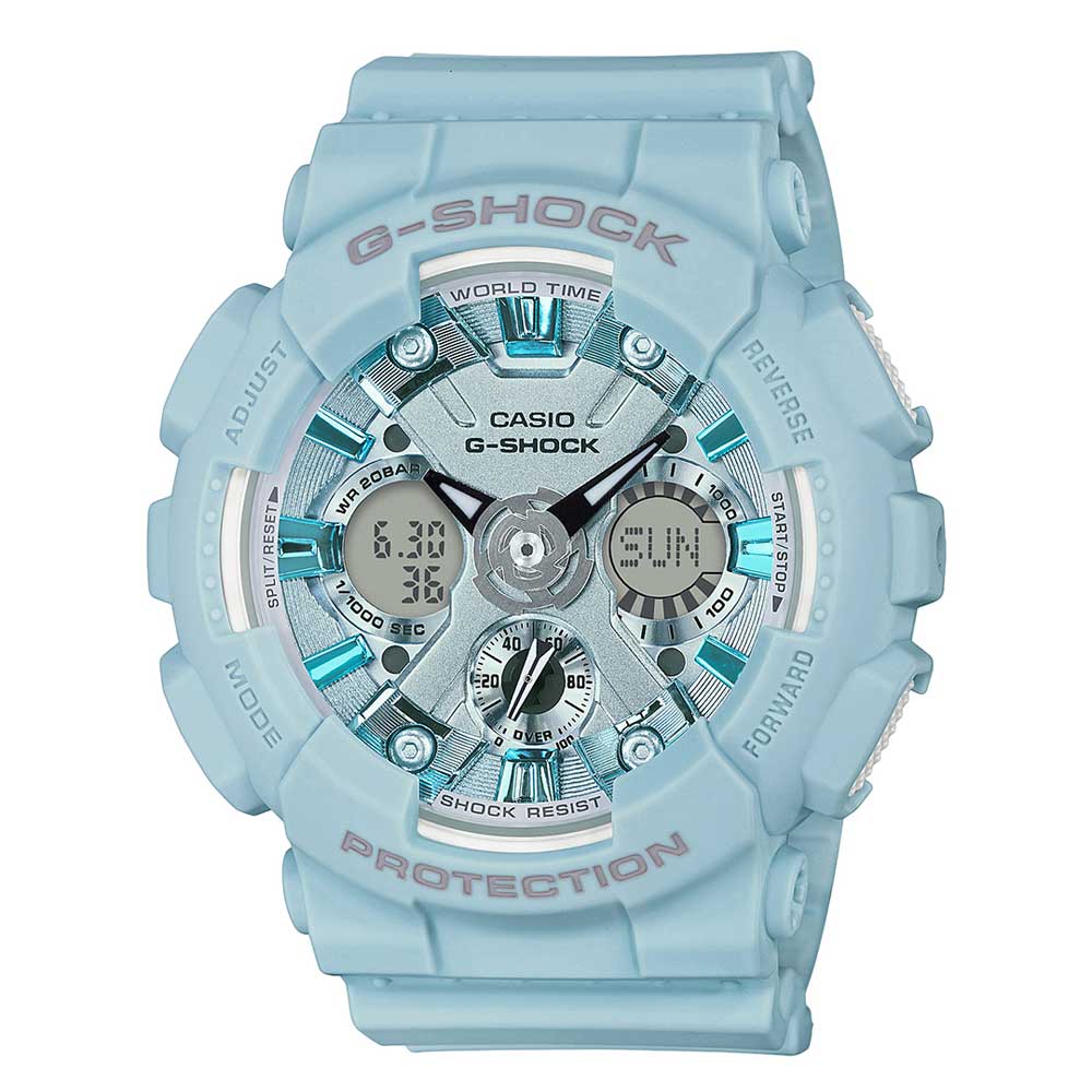 CASIO G-SHOCK GMA-S120DP-2ADR DIGITAL QUARTZ BLUE RESIN MEN'S WATCH - H2 Hub Watches