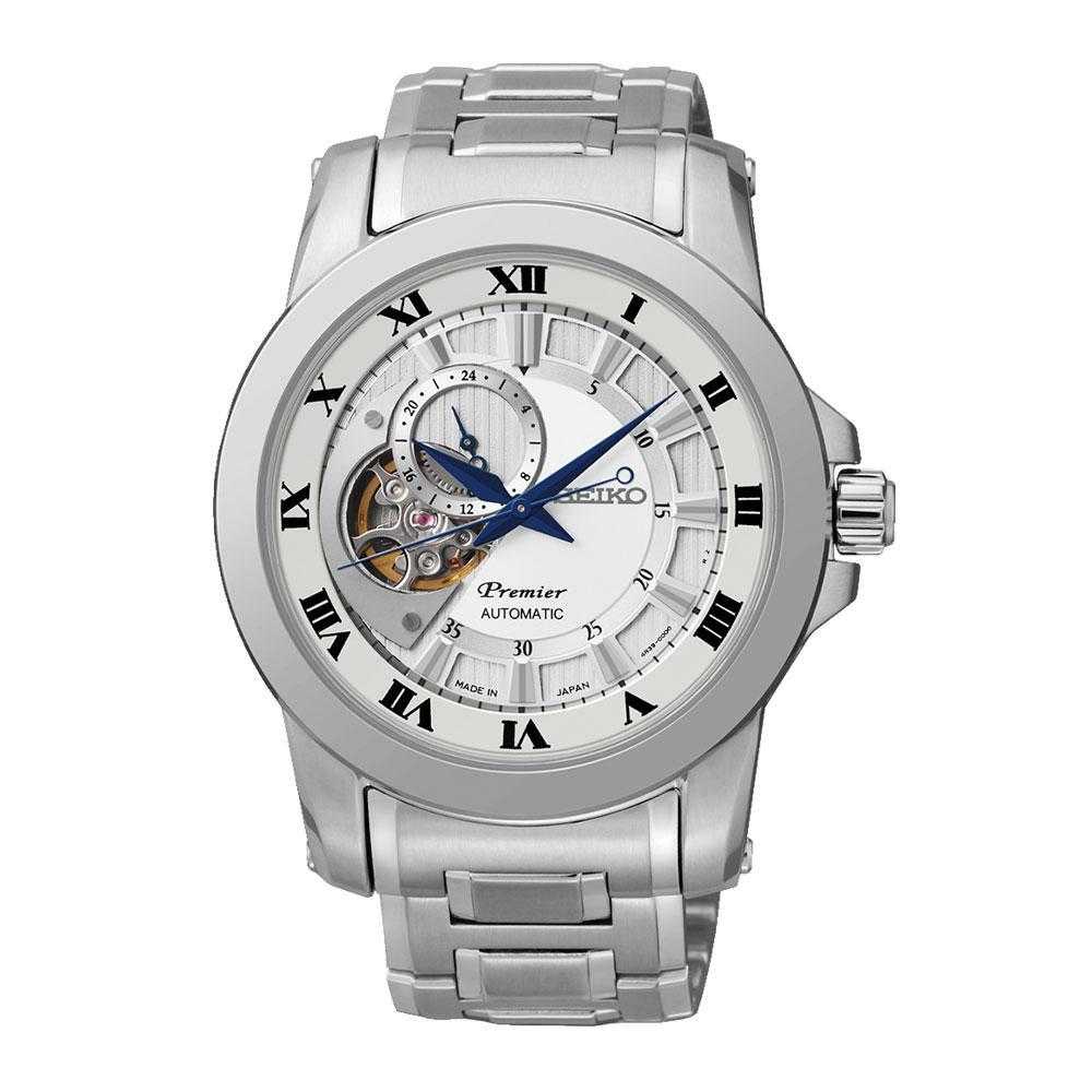 SEIKO PREMIER SSA213J1 AUTOMATIC STAINLESS STEEL MEN'S SILVER WATCH - H2 Hub Watches