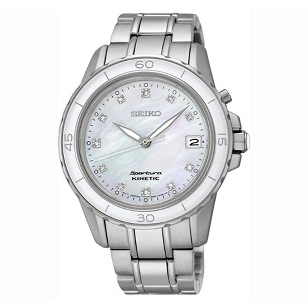 SEIKO PREMIER KINETIC SKA881P1 STAINLESS STEEL WOMEN'S SILVER WATCH - H2 Hub Watches