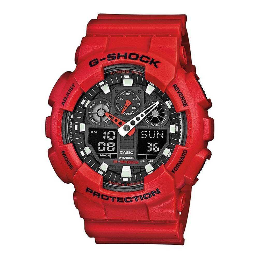 CASIO G-SHOCK GA-100B-4ADR DIGITAL QUARTZ RED RESIN UNISEX'S WATCH - H2 Hub Watches