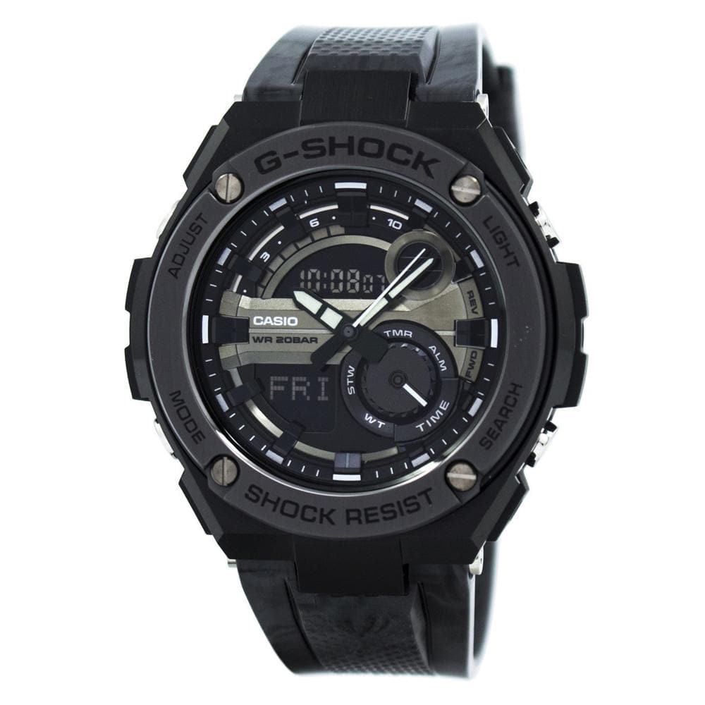 CASIO G-SHOCK GST-210M-1ADR G-STEEL DIGITAL QUARTZ BLACK RESIN MEN'S WATCH - H2 Hub Watches