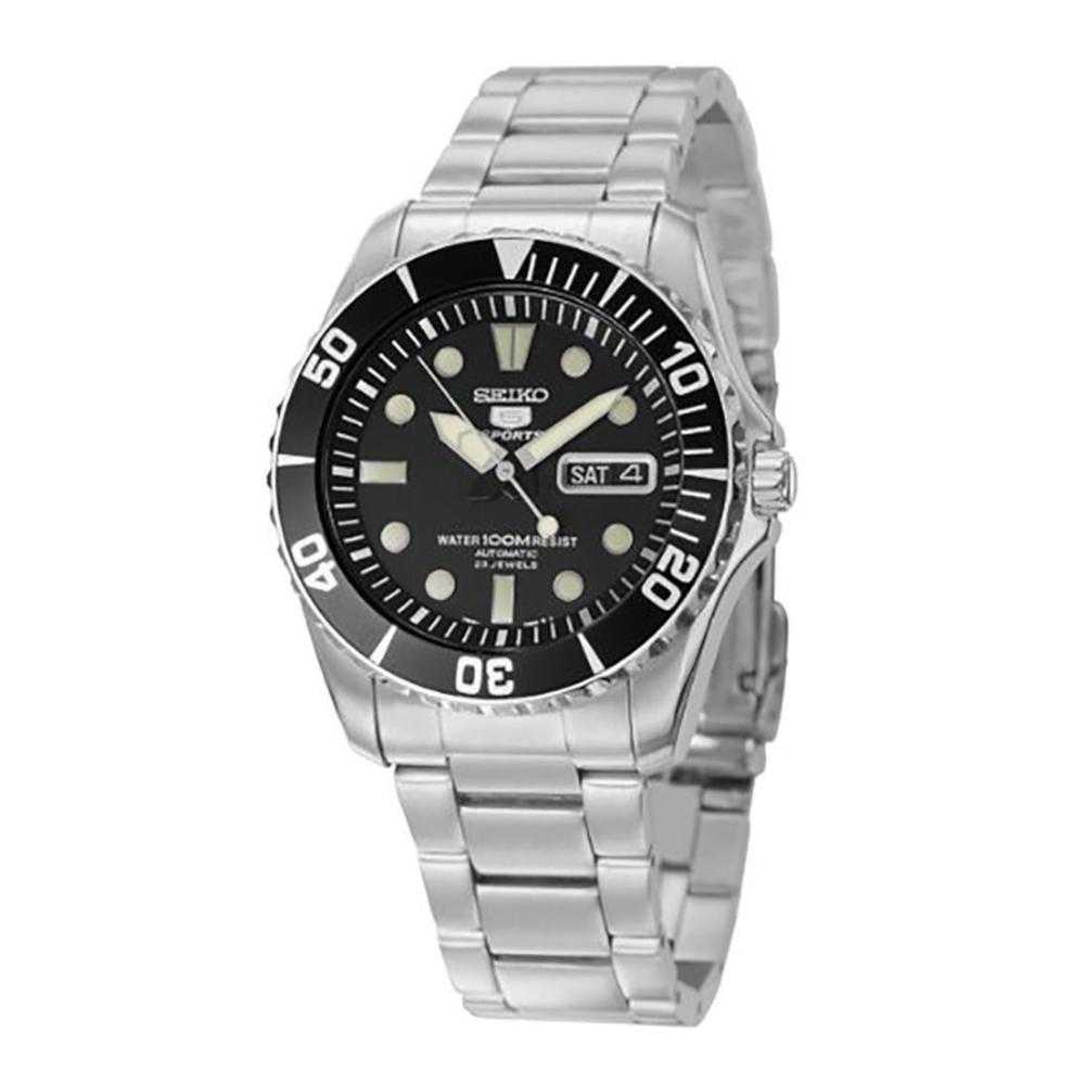 SEIKO 5 SPORTS SNZF17J1 AUTOMATIC STAINLESS STEEL MEN'S SILVER WATCH - H2 Hub Watches