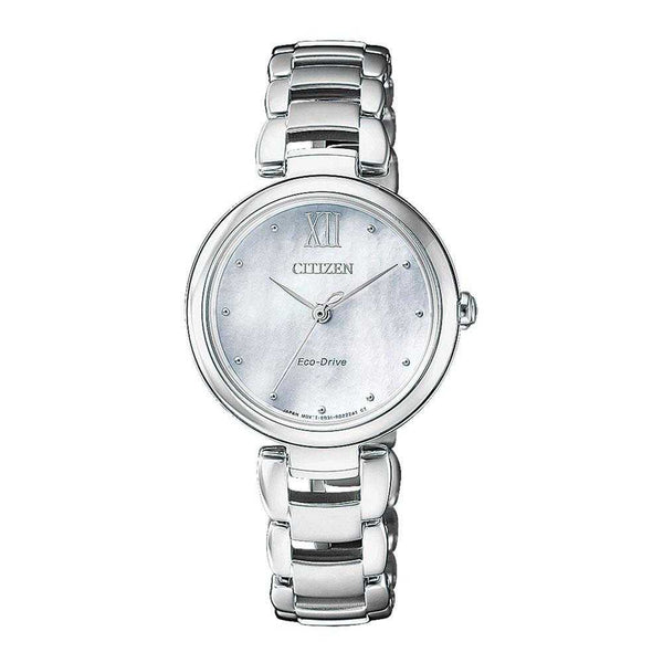 CITIZEN EM0530-81D ECO-DRIVE SILVER STAINLESS STEEL WOMEN'S WATCH - H2 Hub Watches