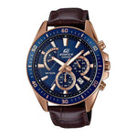 CASIO EDIFICE EFR-552GL-2AVUDF CHRONOGRAPH BROWN LEATHER STRAP MEN'S WATCH - H2 Hub Watches