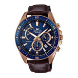 CASIO EDIFICE EFR-552GL-2AVUDF CHRONOGRAPH BROWN LEATHER STRAP MEN'S WATCH - H2 Hub Watches