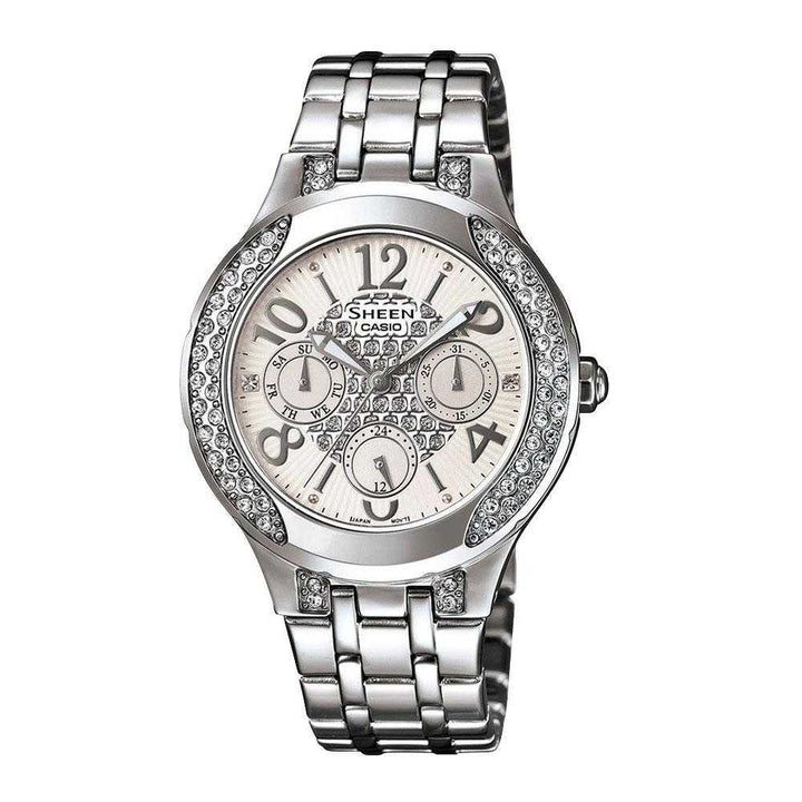 CASIO SHEEN SHE-3803D-7AUDR QUARTZ SILVER STAINLESS STEEL WOMEN'S WATCH - H2 Hub Watches