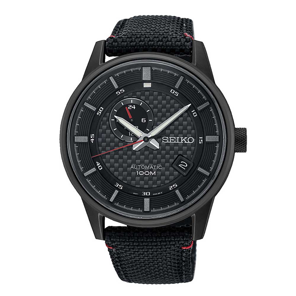 SEIKO GENERAL SPORTS SSA383K1 AUTOMATIC MEN'S BLACK NYLON STRAP WATCH - H2 Hub Watches