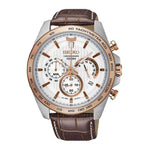 SEIKO GENERAL SSB306P1 CHRONOGRAPH MEN'S BROWN LEATHER STRAP WATCH - H2 Hub Watches