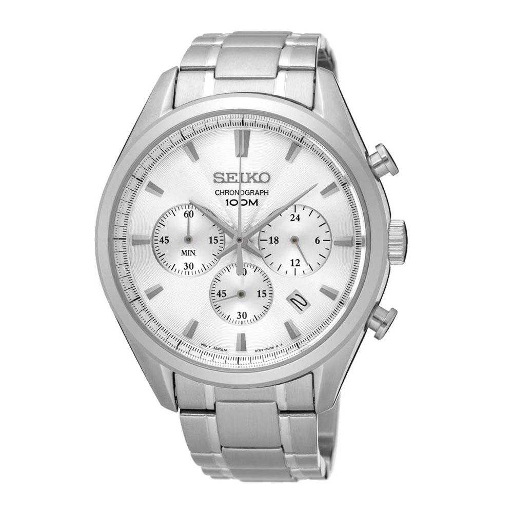 SEIKO GENERAL SSB221P1 CHRONOGRAPH STAINLESS STEEL MEN'S SILVER WATCH - H2 Hub Watches