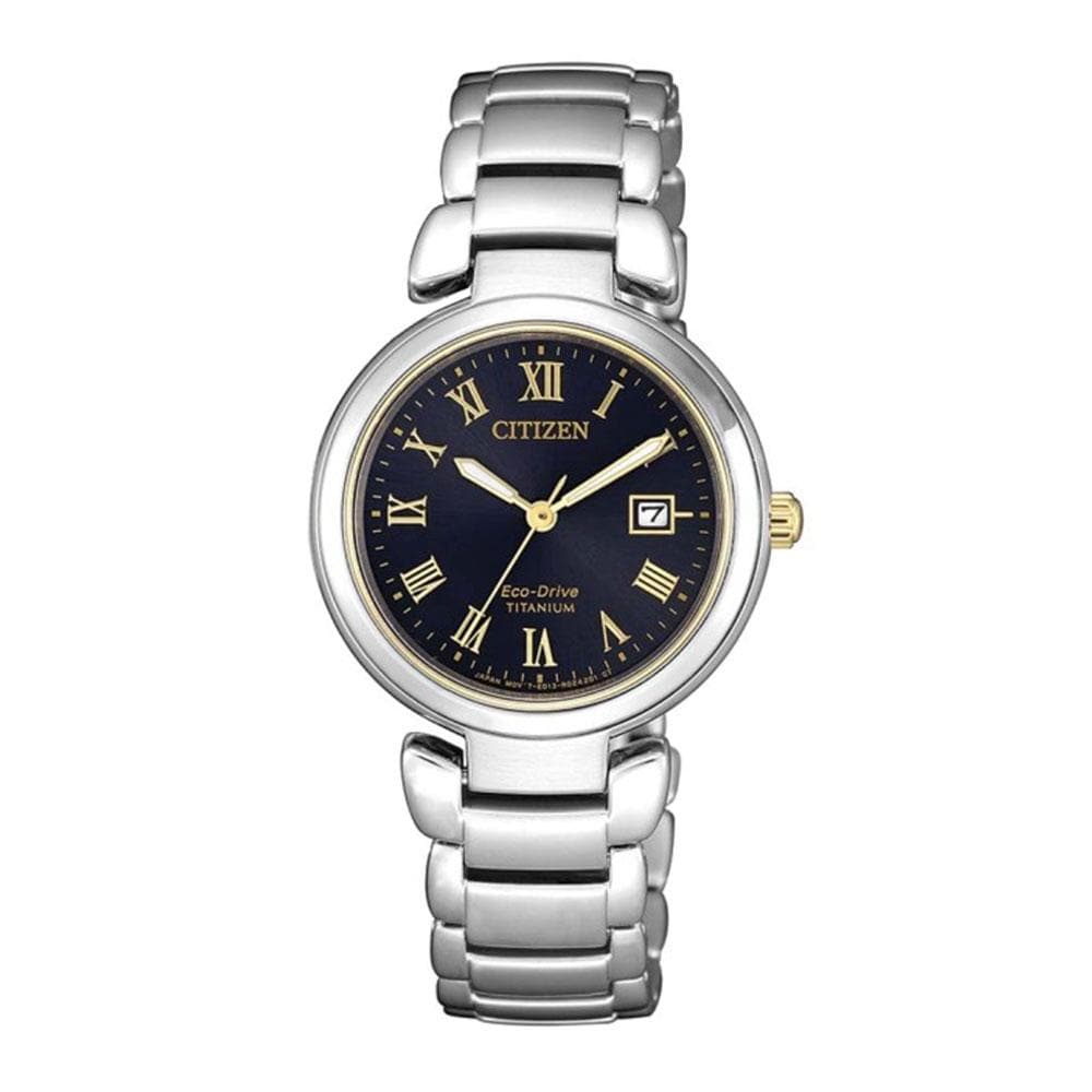 CITIZEN EW2509-83L TITANIUM ECO-DRIVE SILVER STAINLESS STEEL WOMEN'S WATCH - H2 Hub Watches