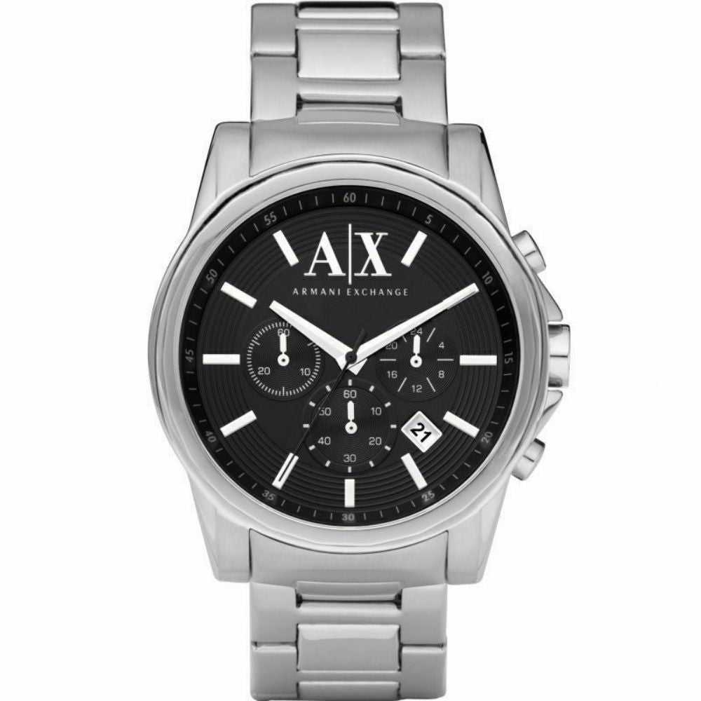 ARMANI EXCHANGE CHRONOGRAPH SILVER STAINLESS STEEL AX2084 MEN'S WATCH - H2 Hub Watches