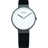 BERING 12631-874 WHITE DIAL BLACK RUBBER STRAP WOMEN WATCH