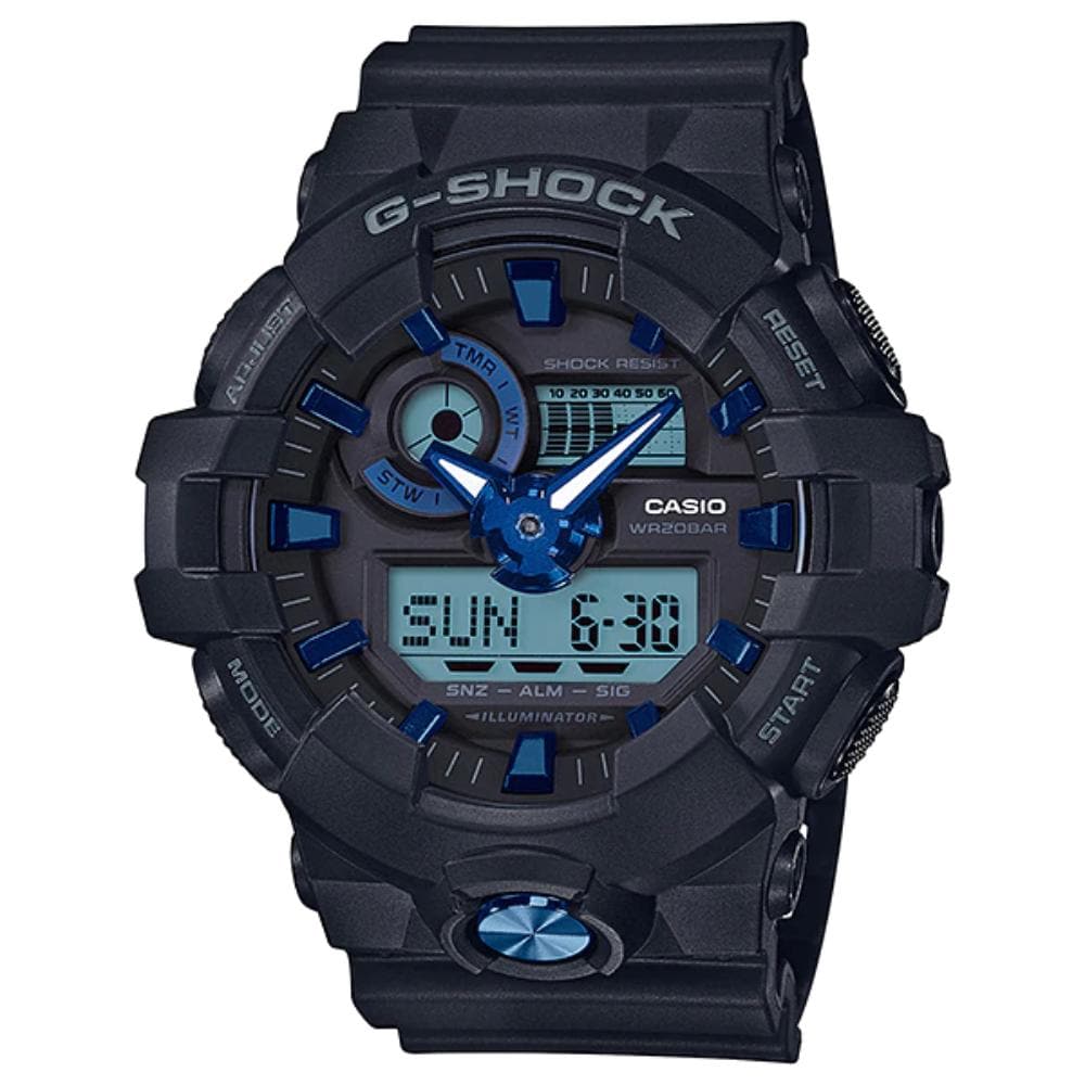 CASIO G-SHOCK GA-710B-1A2DR DIGITAL QUARTZ BLACK RESIN MEN'S WATCH - H2 Hub Watches