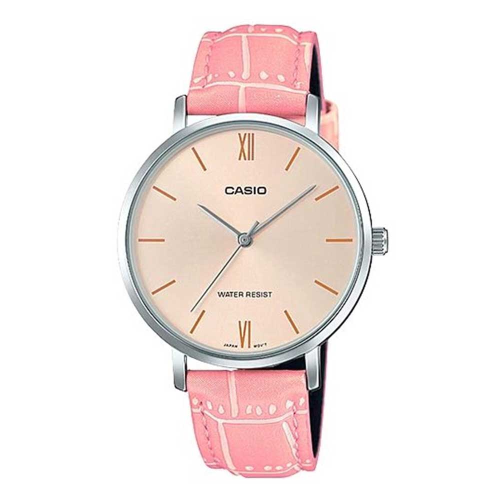 CASIO GENERAL LTP-VT01L-4BUDF PINK LEATHER WOMEN'S WATCH - H2 Hub Watches