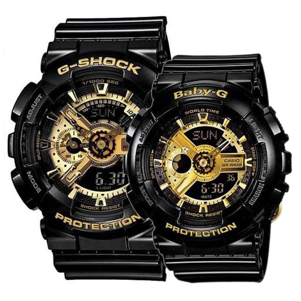 CASIO G-SHOCK & BABY-G GA-110GB-1ADR BA-110-1ADR COUPLE'S WATCH - H2 Hub Watches