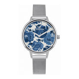 CATH KIDSTON QUARTZ PEONY BLOSSOM SILVER STAINLESS STEEL CKL051SM LADIES WATCH - H2 Hub Watches