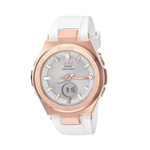 CASIO BABY-G MSG-S200G-7ADR DIGITAL QUARTZ ROSE GOLD STAINLESS STEEL WHITE RESIN WOMEN'S WATCH - H2 Hub Watches