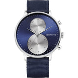 BERING CLASSIC 13242-507 BLUE NYLON STRAP MEN WATCH