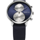 BERING CLASSIC 13242-507 BLUE NYLON STRAP MEN WATCH