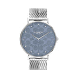 Coach Perry Blue Dial With Silver Milanese Strap Women Watch 14000081