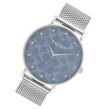 Coach Perry Blue Dial With Silver Milanese Strap Women Watch 14000081