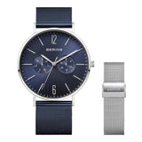 Bering Classic Blue Dial Mesh Strap Men Watch 14240-307