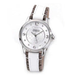 COACH CLASSIC SIGNATURE ANALOG QUARTZ SILVER STAINLESS STEEL 14501619 LEATHER STRAP WOMEN'S WATCH - H2 Hub Watches
