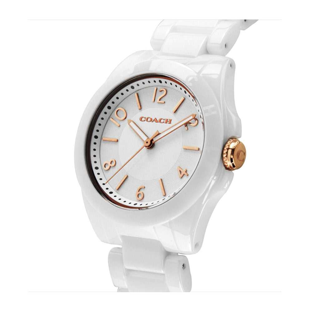 COACH TRISTEN ANALOG QUARTZ WHITE CERAMIC 14501963 WOMEN'S WATCH - H2 Hub Watches