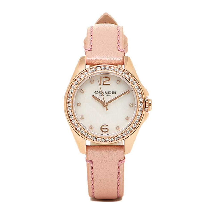 COACH TRISTEN ANALOG QUARTZ ROSE GOLD 14502176 PINK LEATHER STRAP WOMEN'S WATCH - H2 Hub Watches