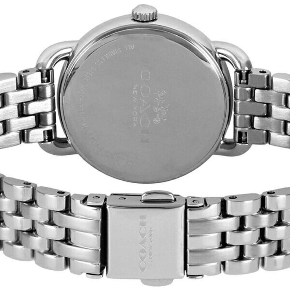 Coach Delancey Diamonds Silver Dial Gold Steel Strap Watch for Women - 14502354