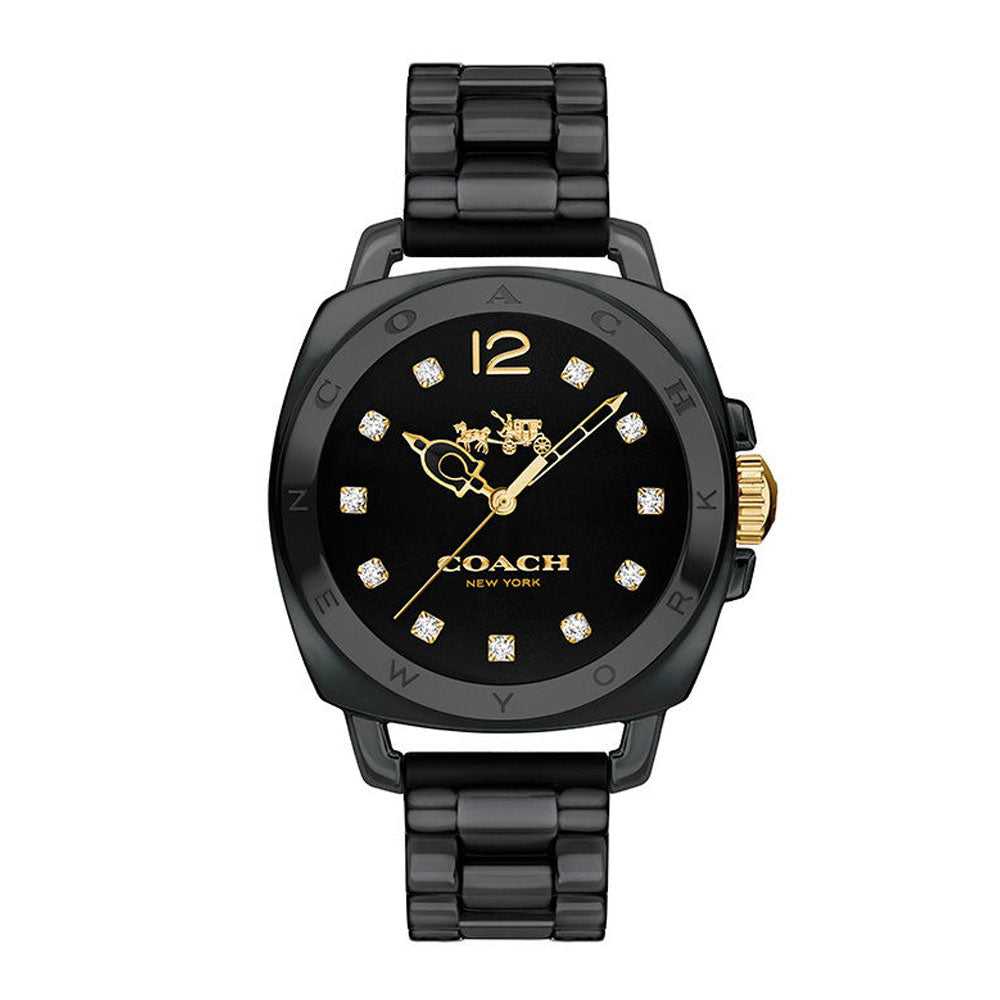 COACH BOYFRIEND ANALOG QUARTZ BLACK CERAMIC 14502504 WOMEN'S WATCH - H2 Hub Watches