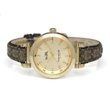 COACH SIGNATURE ANALOG QUARTZ GOLD STAINLESS STEEL 14502539 LEATHER STRAP WOMEN'S WATCH