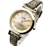 COACH SIGNATURE ANALOG QUARTZ GOLD STAINLESS STEEL 14502539 LEATHER STRAP WOMEN'S WATCH