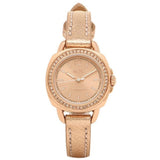 COACH TATUM ANALOG QUARTZ ROSE GOLD STAINLESS STEEL 14502627 METALLIC LEATHER STRAP WOMEN'S WATCH