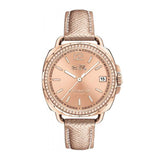 COACH TATUM ANALOG QUARTZ ROSE GOLD STAINLESS STEEL 14502629 METALLIC LEATHER STRAP WOMEN'S WATCH - H2 Hub Watches