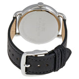 COACH DELANCY ANALOG QUARTZ SILVER STAINLESS STEEL 14502714 BLACK LEATHER STRAP WOMEN'S WATCH