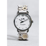 COACH DELANCY ANALOG QUARTZ GREY STAINLESS STEEL 14502746 LEATHER STRAP WOMEN'S WATCH