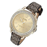 COACH TATUM ANALOG QUARTZ GOLD STAINLESS STEEL 14502770 LEATHER STRAP WOMEN'S WATCH - H2 Hub Watches