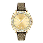 COACH TATUM ANALOG QUARTZ GOLD STAINLESS STEEL 14502770 LEATHER STRAP WOMEN'S WATCH - H2 Hub Watches
