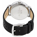 COACH DELANCEY ANALOG QUARTZ SILVER STAINLESS STEEL 14502780 BLACK LEATHER STRAP WOMEN'S WATCH