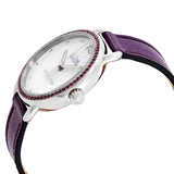 COACH DELANCEY ANALOG QUARTZ PURPLE CRYSTAL SILVER STAINLESS STEEL 14502886 LEATHER STRAP WOMEN'S WATCH