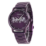 COACH GRAND ANALOG QUARTZ PURPLE STAINLESS STEEL 14502923 WOMEN'S WATCH
