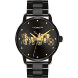 COACH GRAND ANALOG QUARTZ BLACK STAINLESS STEEL 14502925 WOMEN'S WATCH