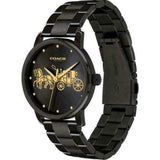 COACH GRAND ANALOG QUARTZ BLACK STAINLESS STEEL 14502925 WOMEN'S WATCH