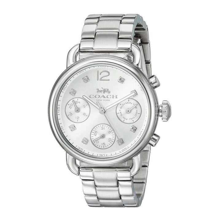 COACH DELANCEY SPORT CHRONOGRAPH SILVER STAINLESS STEEL 14502942 WOMEN'S WATCH - H2 Hub Watches