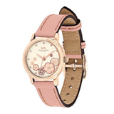 COACH GRAND ANALOG QUARTZ GOLD STAINLESS STEEL 14503060 PINK LEATHER STRAP WOMEN'S WATCH - H2 Hub Watches