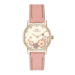 COACH GRAND ANALOG QUARTZ GOLD STAINLESS STEEL 14503060 PINK LEATHER STRAP WOMEN'S WATCH - H2 Hub Watches