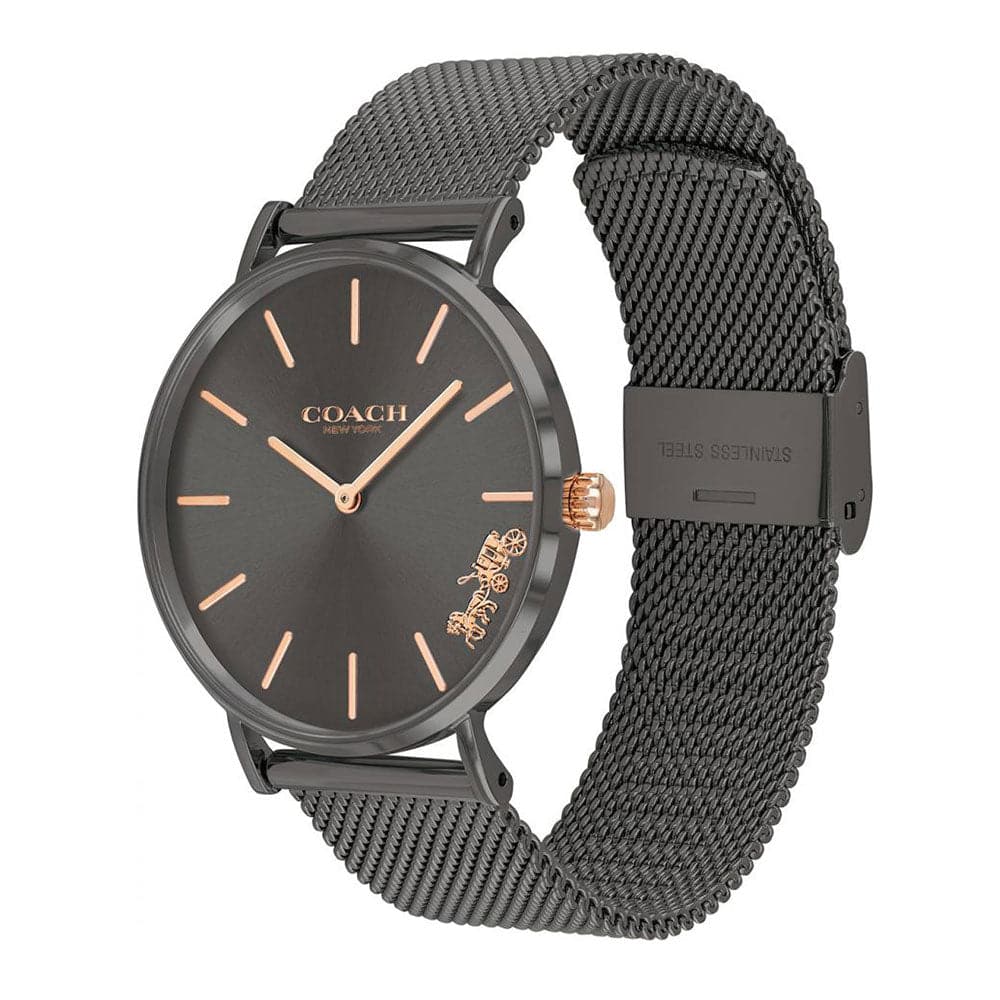 COACH PERRY ANALOG QUARTZ BLACK STAINLESS STEEL 14503127 MESH STRAP WOMEN'S WATCH - H2 Hub Watches